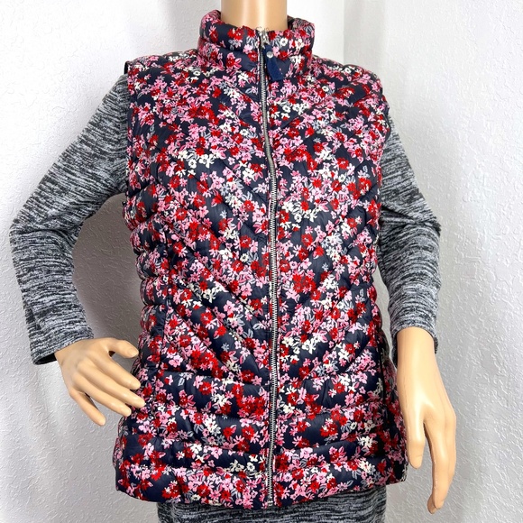 Joules Jackets & Blazers - Joules from England and Wales, Down Navy and Floral Vest, 10